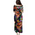 Hawaiian Lei Day Family Matching Puletasi and Hawaiian Shirt Colorful Plumeria and Volcanic Turtle with Abstract Lava Texture