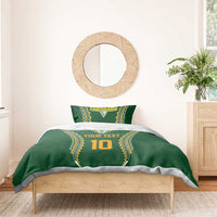 Custom Cook Islands Rugby League Bedding Set Tatau Tribal Pattern-Special Edition Green Color