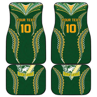 Custom Cook Islands Rugby League Car Mats Tatau Tribal Pattern-Special Edition Green Color