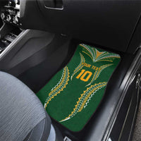 Custom Cook Islands Rugby League Car Mats Tatau Tribal Pattern-Special Edition Green Color