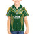 Custom Cook Islands Rugby League Family Matching Short Sleeve Bodycon Dress and Hawaiian Shirt Tatau Tribal Pattern-Special Edition Green Color