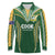 Custom Cook Islands Rugby League Long Sleeve Polo Shirt Tatau Tribal Pattern-Special Edition Green Color