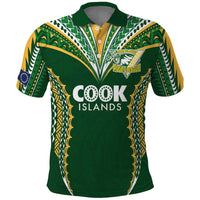 Custom Cook Islands Rugby League Polo Shirt Tatau Tribal Pattern-Special Edition Green Color