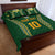 Custom Cook Islands Rugby League Quilt Bed Set Tatau Tribal Pattern-Special Edition Green Color