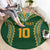 Custom Cook Islands Rugby League Round Carpet Tatau Tribal Pattern-Special Edition Green Color