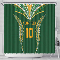 Custom Cook Islands Rugby League Shower Curtain Tatau Tribal Pattern-Special Edition Green Color