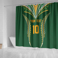 Custom Cook Islands Rugby League Shower Curtain Tatau Tribal Pattern-Special Edition Green Color