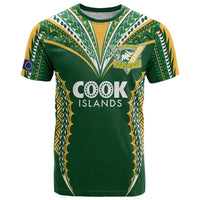 Custom Cook Islands Rugby League T Shirt Tatau Tribal Pattern-Special Edition Green Color