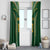 Custom Cook Islands Rugby League Window Curtain Tatau Tribal Pattern-Special Edition Green Color