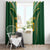 Custom Cook Islands Rugby League Window Curtain Tatau Tribal Pattern-Special Edition Green Color