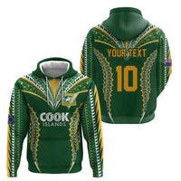Custom Cook Islands Rugby League Zip Hoodie Tatau Tribal Pattern-Special Edition Green Color