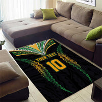 Custom Cook Islands Rugby League Area Rug Tatau Tribal Pattern-Special Edition Black Color