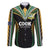 Custom Cook Islands Rugby League Family Matching Long Sleeve Bodycon Dress and Hawaiian Shirt Tatau Tribal Pattern-Special Edition Black Color