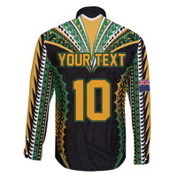 Custom Cook Islands Rugby League Family Matching Summer Maxi Dress and Hawaiian Shirt Tatau Tribal Pattern-Special Edition Black Color