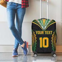Custom Cook Islands Rugby League Luggage Cover Tatau Tribal Pattern-Special Edition Black Color