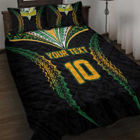 Custom Cook Islands Rugby League Quilt Bed Set Tatau Tribal Pattern-Special Edition Black Color