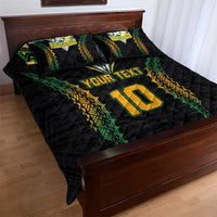 Custom Cook Islands Rugby League Quilt Bed Set Tatau Tribal Pattern-Special Edition Black Color
