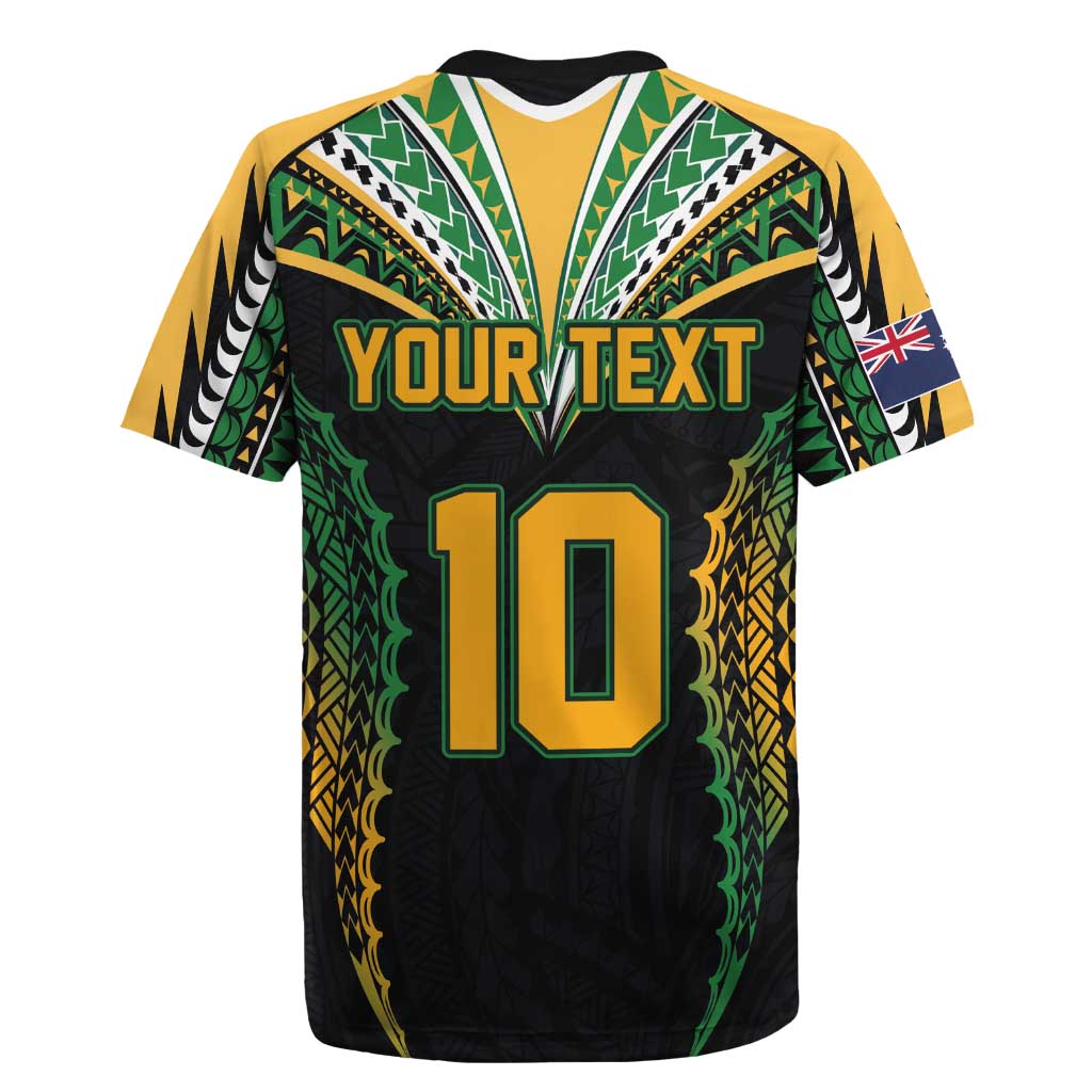 Custom Cook Islands Rugby League Rugby Jersey Tatau Tribal Pattern-Special Edition Black Color