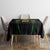 Custom Cook Islands Rugby League Tablecloth Tatau Tribal Pattern-Special Edition Black Color