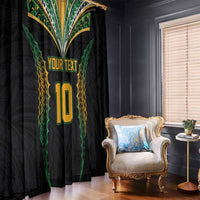 Custom Cook Islands Rugby League Window Curtain Tatau Tribal Pattern-Special Edition Black Color