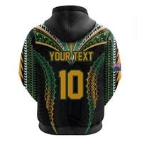 Custom Cook Islands Rugby League Zip Hoodie Tatau Tribal Pattern-Special Edition Black Color