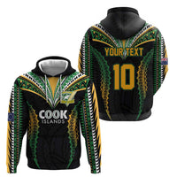 Custom Cook Islands Rugby League Zip Hoodie Tatau Tribal Pattern-Special Edition Black Color
