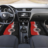 Custom Tonga and New Zealand Rugby Car Mats Maori Mix Ngatu Pattern