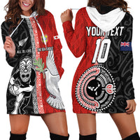 Custom Tonga and New Zealand Rugby Hoodie Dress Maori Mix Ngatu Pattern