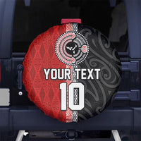 Custom Tonga and New Zealand Rugby Spare Tire Cover Maori Mix Ngatu Pattern