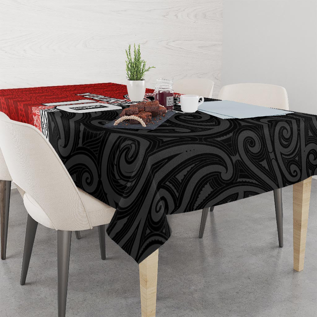 Custom Tonga and New Zealand Rugby Tablecloth Maori Mix Ngatu Pattern