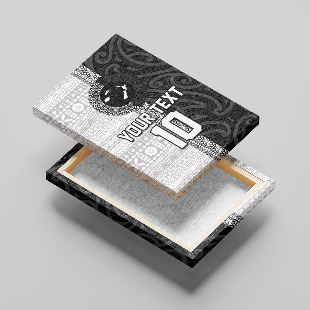 Custom Fiji and New Zealand Rugby Canvas Wall Art Tapa Mix Maori Pattern