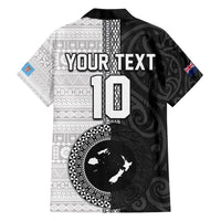Custom Fiji and New Zealand Rugby Hawaiian Shirt Tapa Mix Maori Pattern
