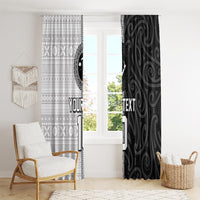 Custom Fiji and New Zealand Rugby Window Curtain Tapa Mix Maori Pattern