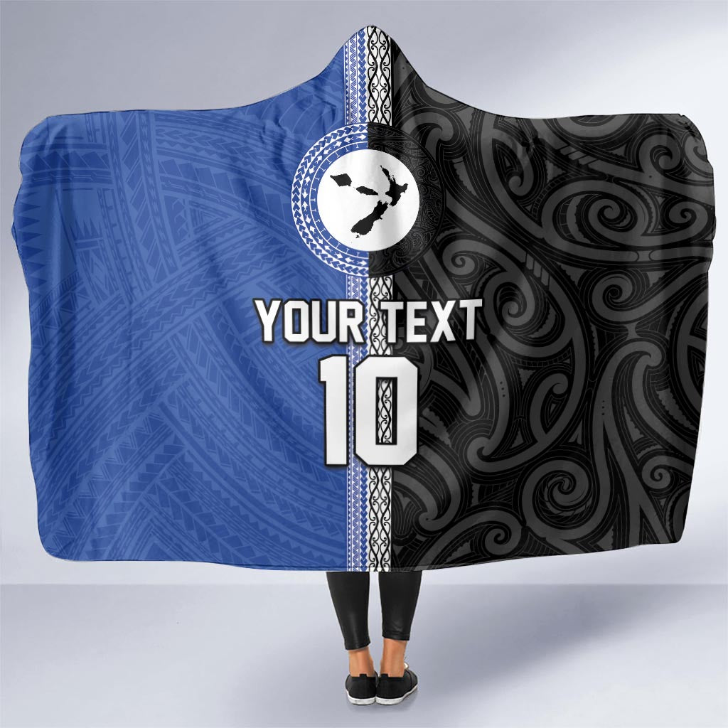 Custom Samoa and New Zealand Rugby Hooded Blanket Teuila Samoan and Maori Warrior