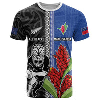 Custom Samoa and New Zealand Rugby T Shirt Teuila Samoan and Maori Warrior