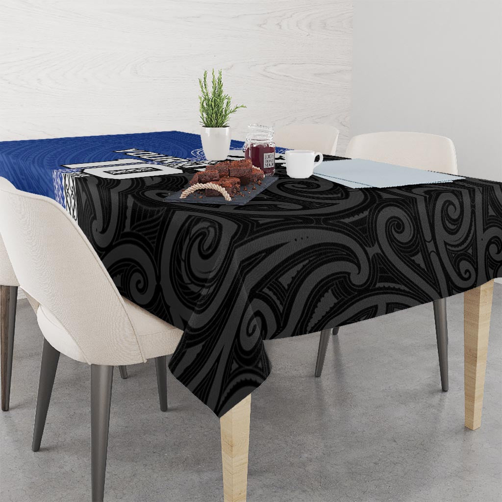Custom Samoa and New Zealand Rugby Tablecloth Teuila Samoan and Maori Warrior