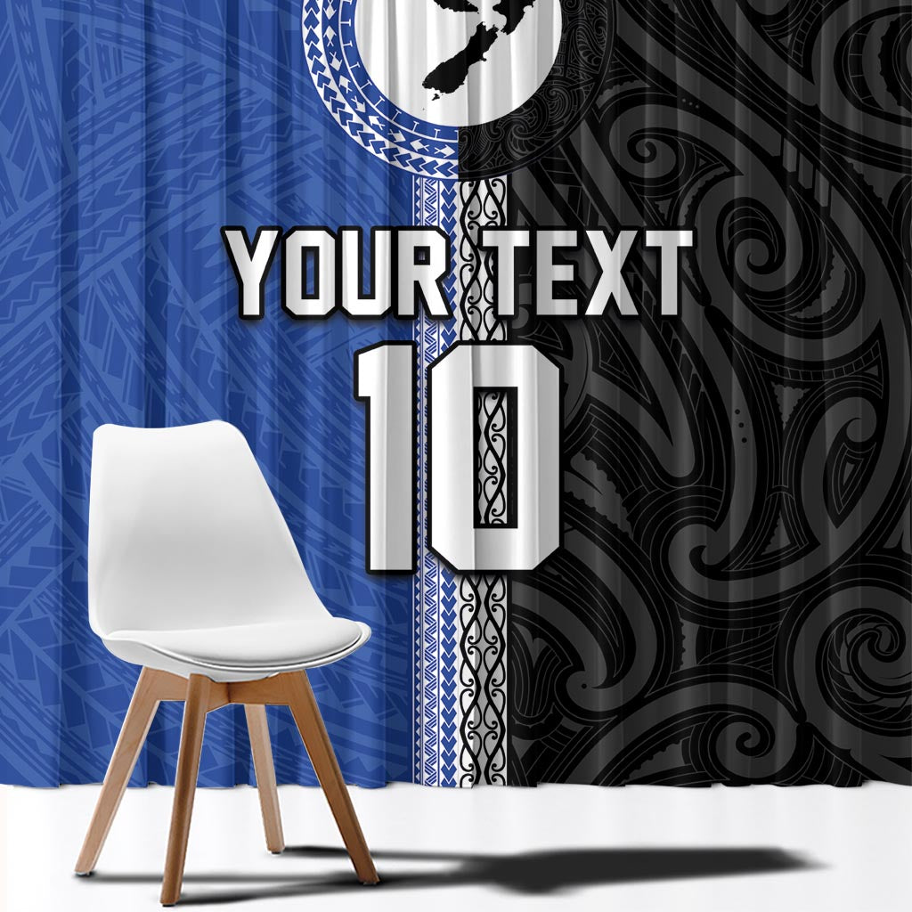 Custom Samoa and New Zealand Rugby Window Curtain Teuila Samoan and Maori Warrior