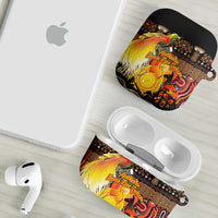 Australia and Papua New Guinea Together AirPods Case Kangaroo Aboriginal Art and Bird-of-paradise Oro Tribal Motifs - Polynesian Pride