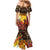 Personalized Australia and Papua New Guinea Together Family Matching Mermaid Dress and Hawaiian Shirt Kangaroo Aboriginal Art and Bird-of-paradise Oro Tribal Motifs - Polynesian Pride