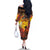 Personalized Australia and Papua New Guinea Together Family Matching Off The Shoulder Long Sleeve Dress and Hawaiian Shirt Kangaroo Aboriginal Art and Bird-of-paradise Oro Tribal Motifs - Polynesian Pride