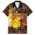 Personalized Australia and Papua New Guinea Together Family Matching Off Shoulder Maxi Dress and Hawaiian Shirt Kangaroo Aboriginal Art and Bird-of-paradise Oro Tribal Motifs - Polynesian Pride