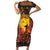 Personalized Australia and Papua New Guinea Together Family Matching Short Sleeve Bodycon Dress and Hawaiian Shirt Kangaroo Aboriginal Art and Bird-of-paradise Oro Tribal Motifs - Polynesian Pride