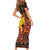 Personalized Australia and Papua New Guinea Together Family Matching Short Sleeve Bodycon Dress and Hawaiian Shirt Kangaroo Aboriginal Art and Bird-of-paradise Oro Tribal Motifs - Polynesian Pride