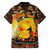 Personalized Australia and Papua New Guinea Together Family Matching Summer Maxi Dress and Hawaiian Shirt Kangaroo Aboriginal Art and Bird-of-paradise Oro Tribal Motifs - Polynesian Pride