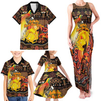 Personalized Australia and Papua New Guinea Together Family Matching Tank Maxi Dress and Hawaiian Shirt Kangaroo Aboriginal Art and Bird-of-paradise Oro Tribal Motifs - Polynesian Pride