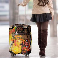Australia and Papua New Guinea Together Luggage Cover Kangaroo Aboriginal Art and Bird-of-paradise Oro Tribal Motifs - Polynesian Pride