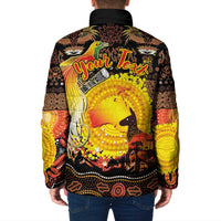 Personalized Australia and Papua New Guinea Together Padded Jacket Kangaroo Aboriginal Art and Bird-of-paradise Oro Tribal Motifs - Polynesian Pride