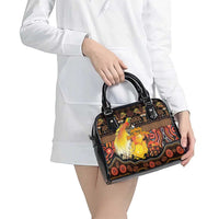 Australia and Papua New Guinea Together Shoulder Handbag Kangaroo Aboriginal Art and Bird-of-paradise Oro Tribal Motifs LT03 - Polynesian Pride