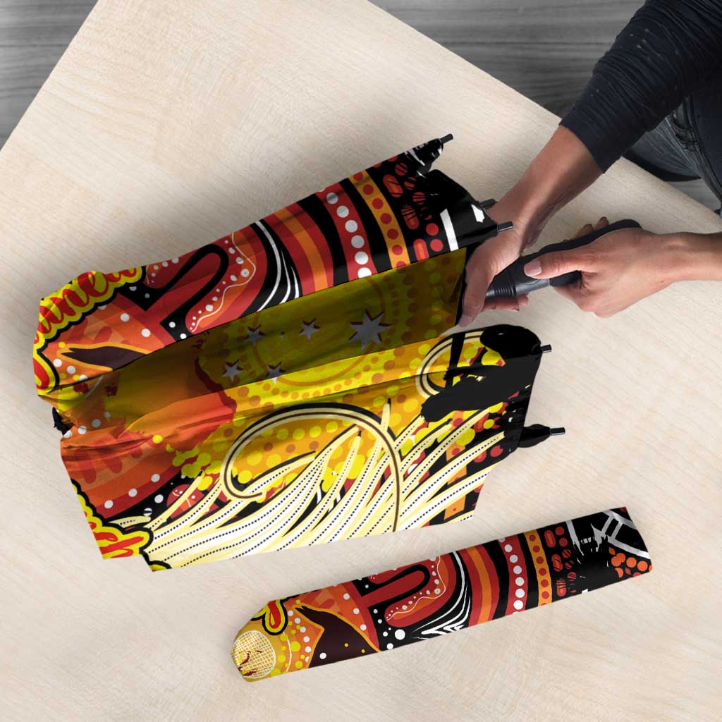 Australia and Papua New Guinea Together Umbrella Kangaroo Aboriginal Art and Bird-of-paradise Oro Tribal Motifs - Polynesian Pride