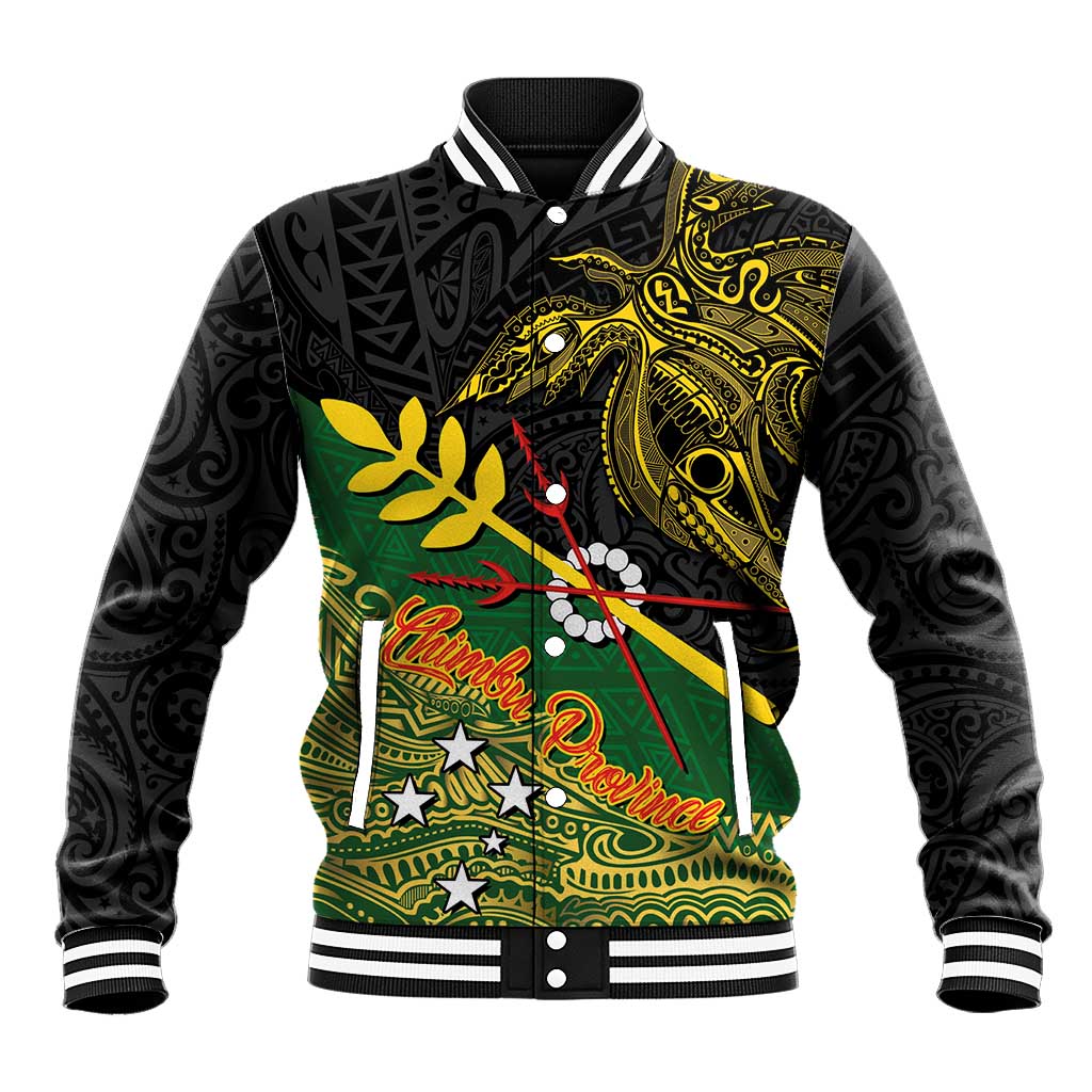 Personalized Chimpu Province Papua New Guinea Baseball Jacket Bird-of-paradise Art Tattoo and Melanesian Motifs - Polynesian Pride